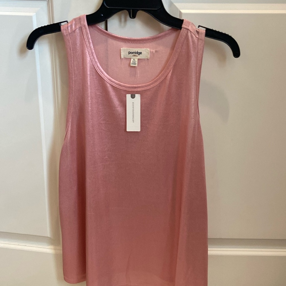 Anthropologie Porridge XL Pink/rose tank shiny.